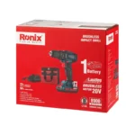 کیت دریل پیچ گوشتی چکشی شارژی براشلس 20 ولت K8900 RONIX - تصویر 2